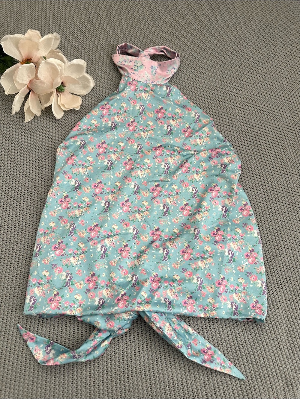 Love Shack Fancy Boca Handkerchief Floral Halter Top Large